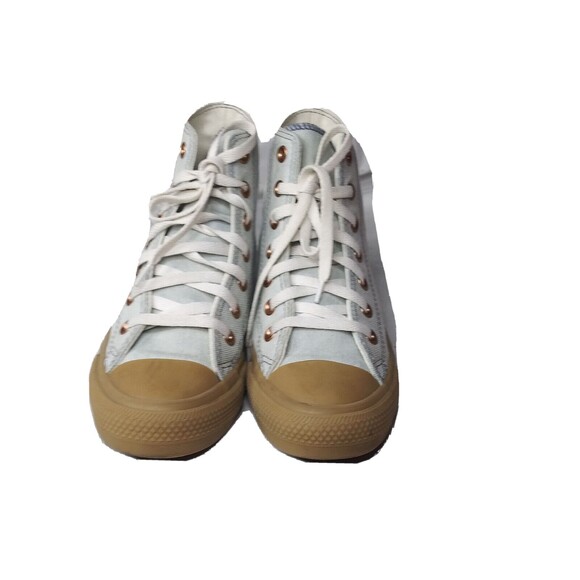 Converse  Chuck Taylor Custom Shoes Sz 6.5  Denim Pink Cherry Blossom ~Cydney - Picture 4 of 10